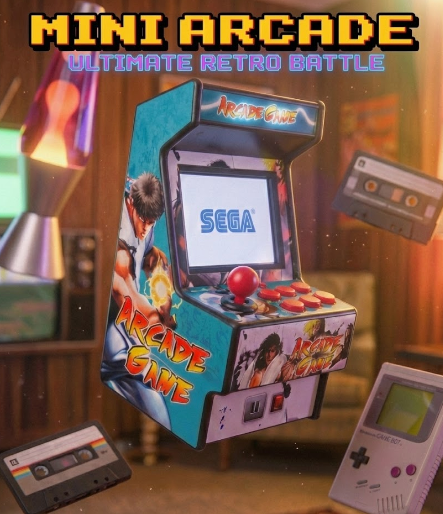Mini Arcade Console (Handheld) - 150+ Classic Retro Games