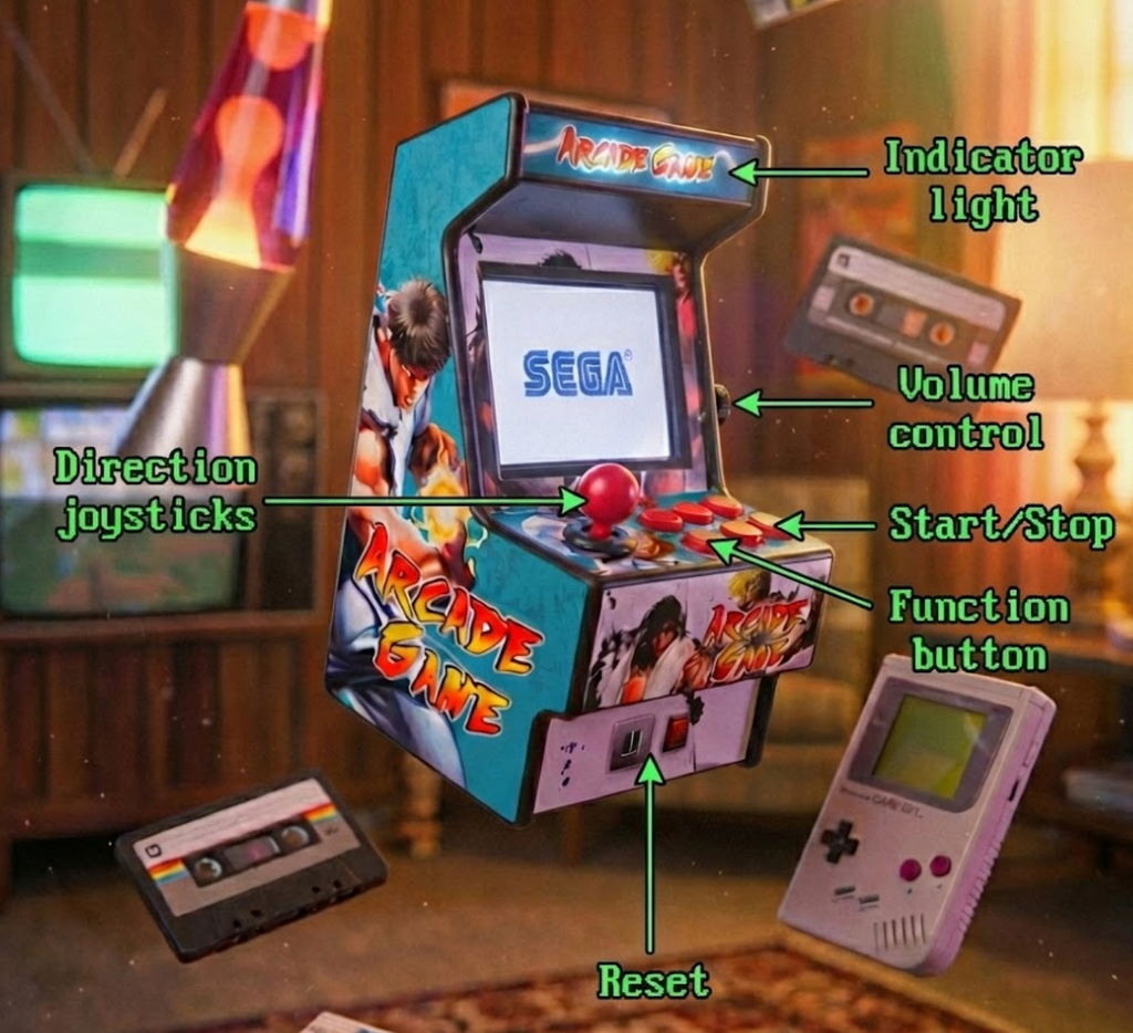 Mini Arcade Console (Handheld) - 150+ Classic Retro Games