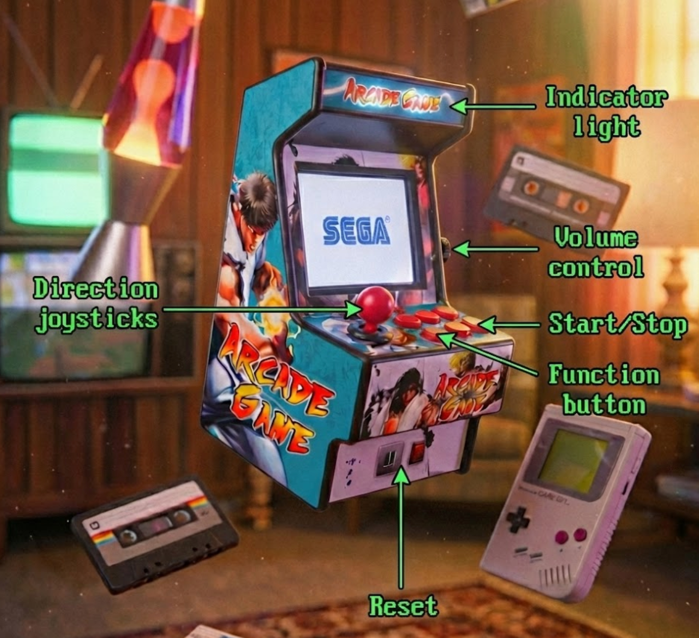 Mini Arcade Console (Handheld) - 150+ Classic Retro Games